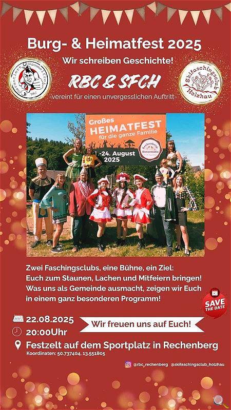 Festprogramm RBC+SFCH Freitag 23.08.25